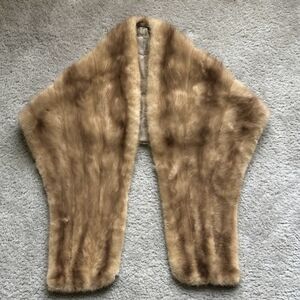 Elegant Tan Fur Shawl